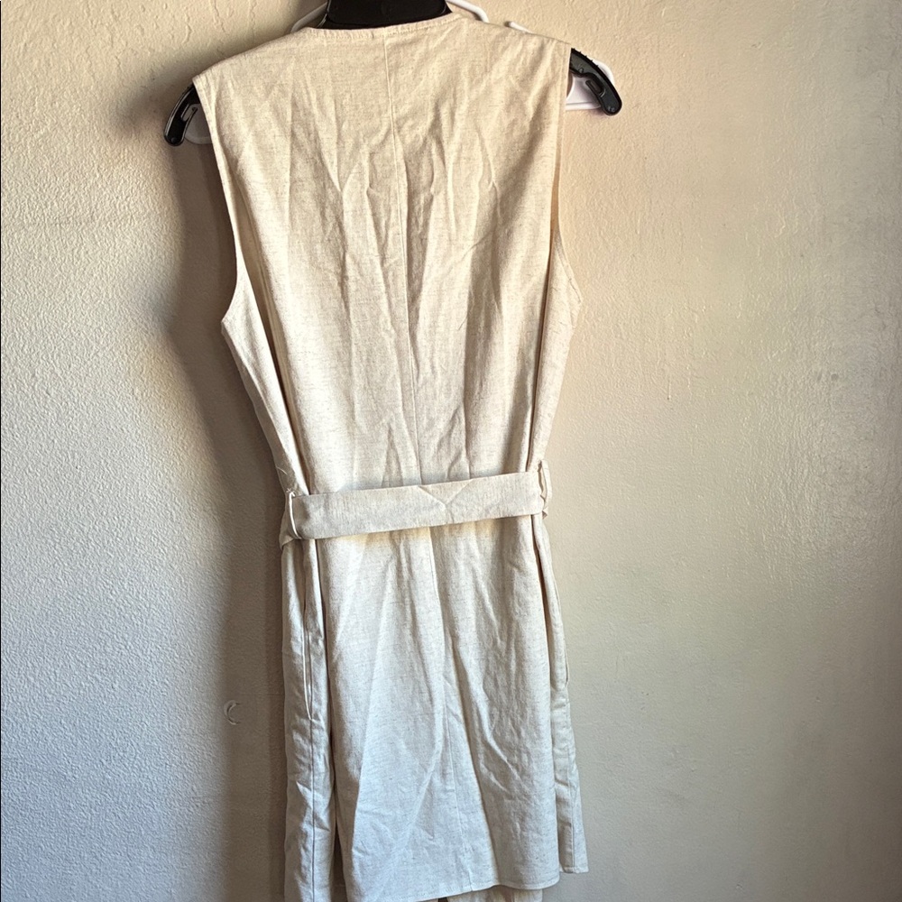 Vince Beige Button-Down Mini Dress - Picture 7 of 8